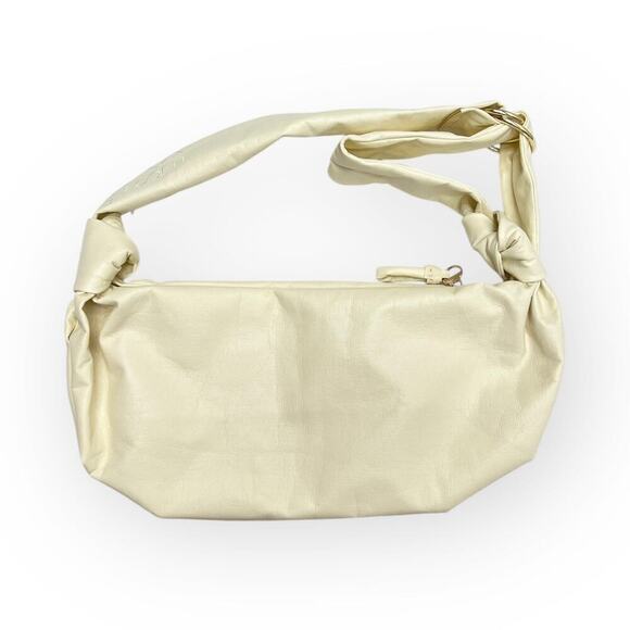 Athleta x Alicia Keys Structured Crinkled Faux Leather Sling Bag - Cream - Picture 2 of 11